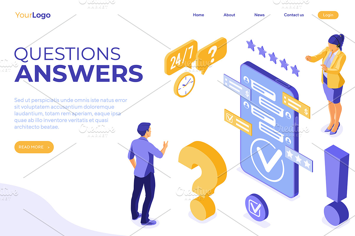 Isometric Online Customer Support, a Person Illustration by TAlex (Photo 2 of 6)