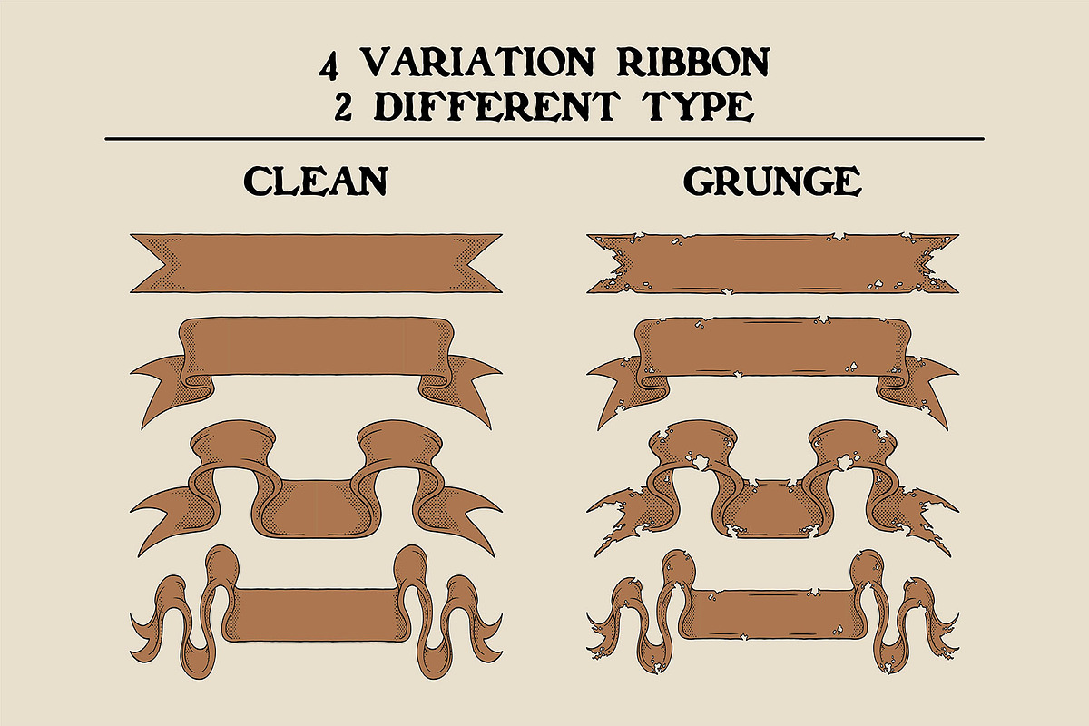 Retro ribbon vector pattern brushes, a Pattern Graphic by Judsart (Photo 2 of 4)