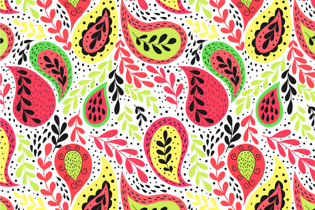 Paisley floral pattern, a Pattern Graphic by Polanika (Photo 6 of 7)