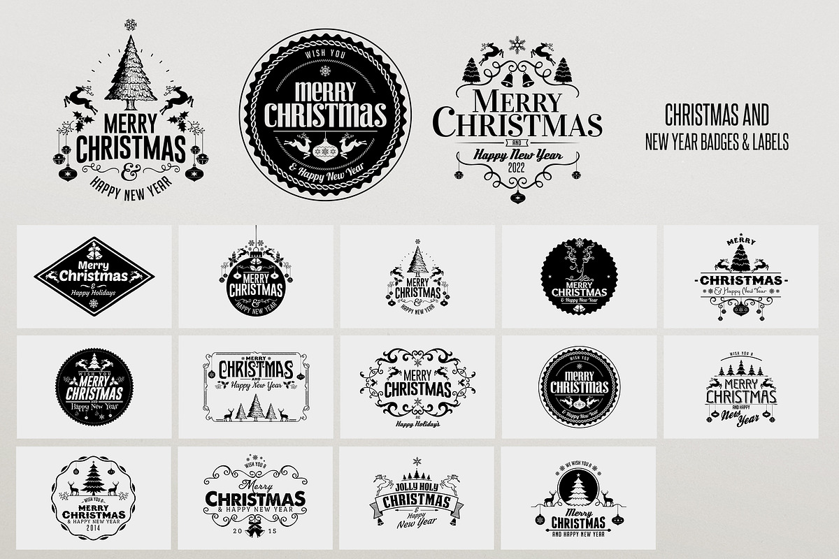 Christmas and New Year Badges & Labe, a Templates & Theme by DesignWorkz (Photo 1 of 3)