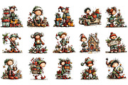 Whimsical Christmas Elf Clipart, a Person Illustration by OK Design (Thumbnail 3 of 6)