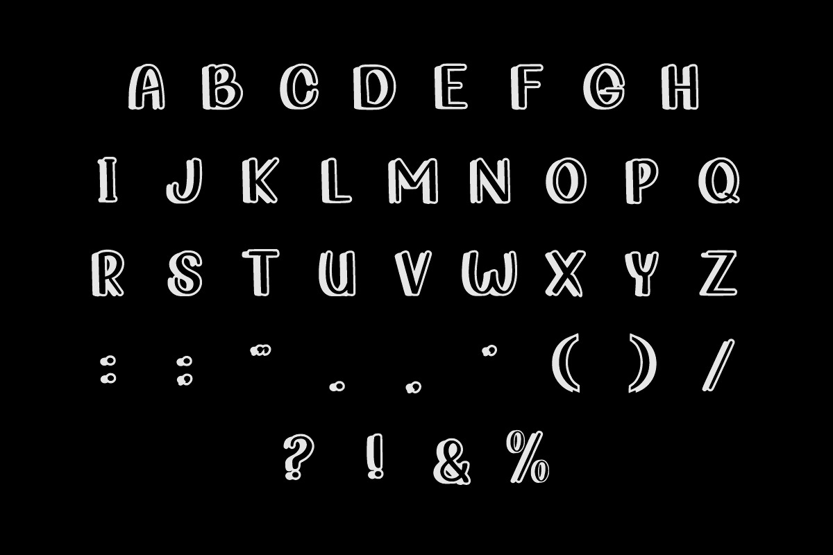 Heroes Outline Font, a Handwritten Font by Fourteen Letter (Photo 4 of 8)