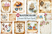 Summer old Paper Sublimation Clipart, an Illustration by Rose Art (Thumbnail 1 of 4)