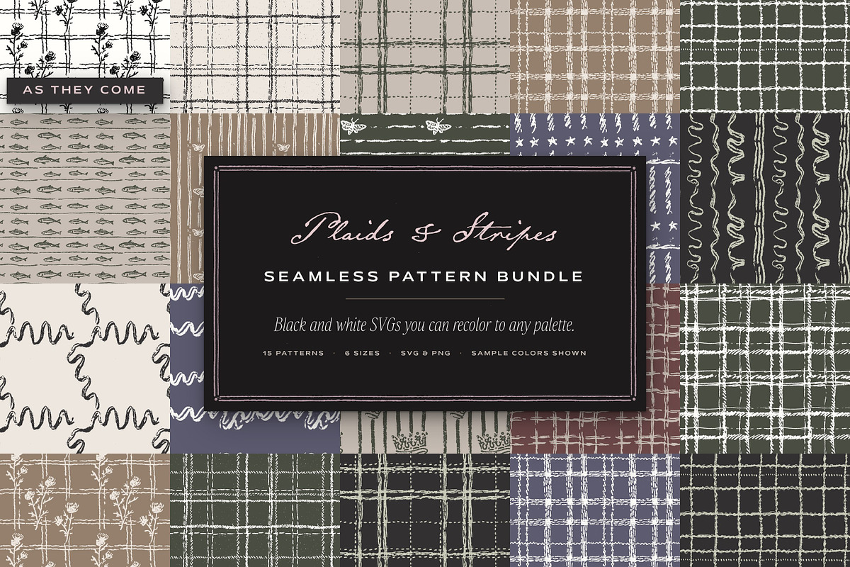 Plaids & Stripes Seamless Patterns, a Pattern Graphic by The October Creative (Photo 1 of 12)