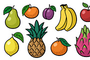 Retro fruits and vegetables, a Food Illustration by Barsuk's Shop (Thumbnail 1 of 2)