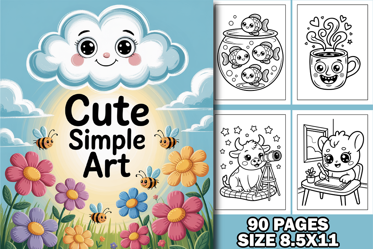Adorable Simple Art Coloring Book, an Animal Illustration by Design Home (Photo 1 of 6)