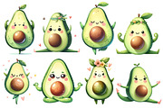Watercolor Yoga Avocado PNG Clipart, a Food Illustration by Whimsy Brush Studio (Thumbnail 3 of 6)