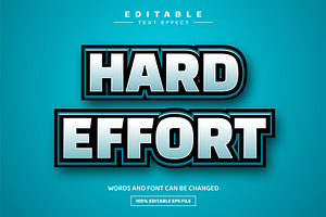 Hard Effort 3D Editable Text Effect