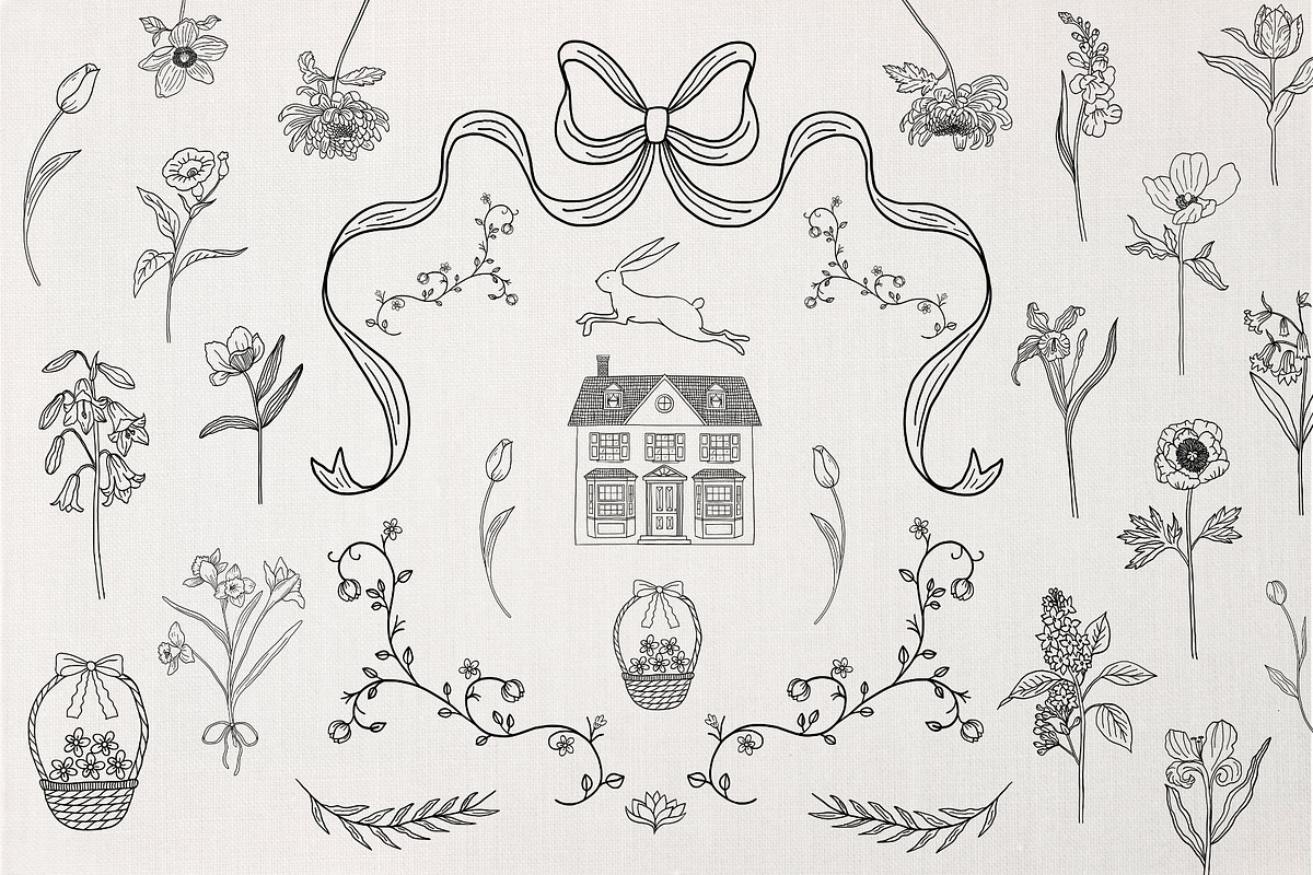 Spring Whispers vector clipart, a Decorative Illustration by vanloveart (Photo 3 of 10)