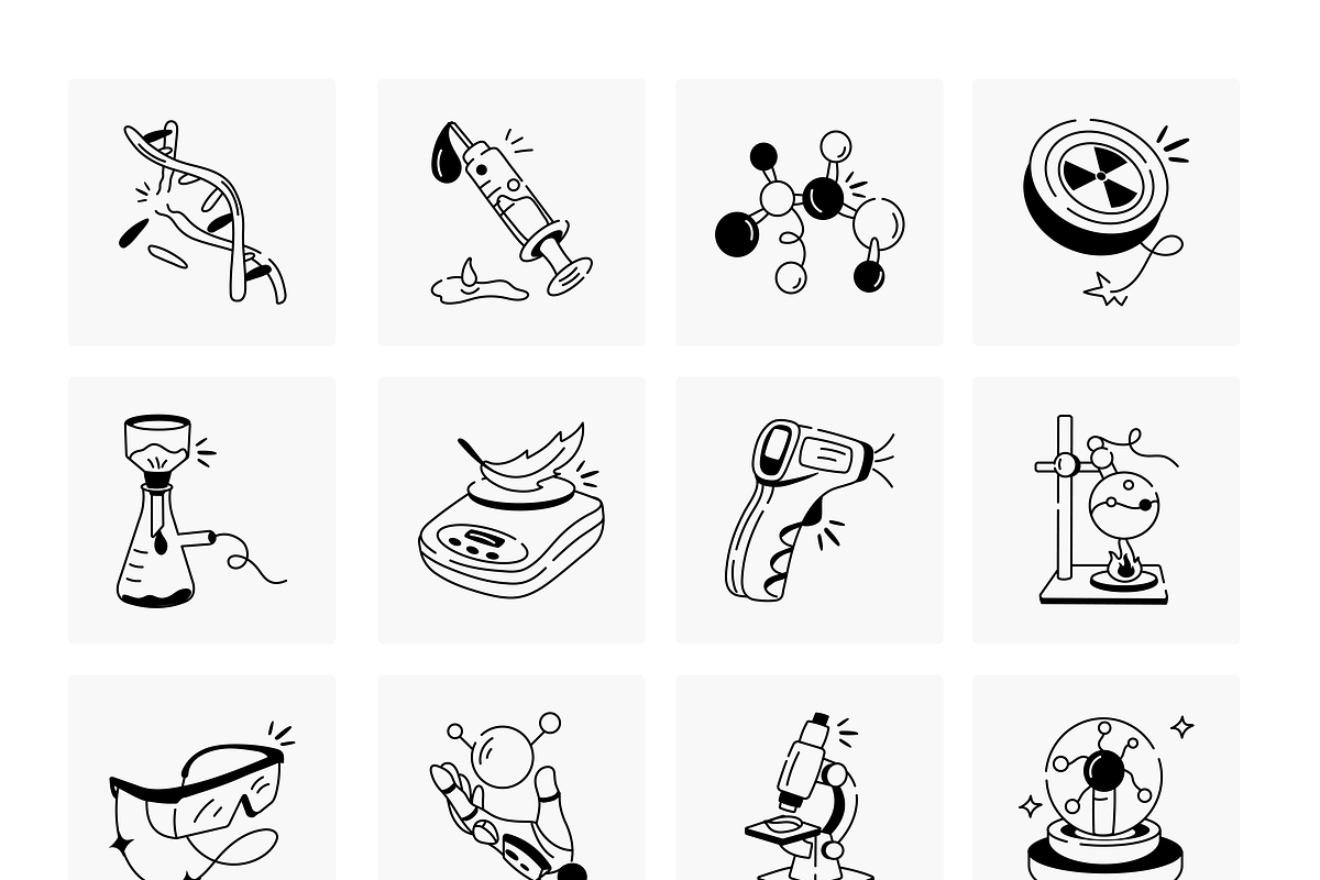 Science Doodles Icons Set, a Solid Icon by Prosymbols (Photo 6 of 6)