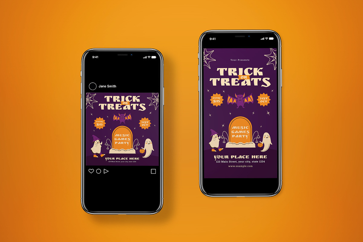 Trick or Treat Flyer Set, a Flyer Template by graphicook (Photo 2 of 3)