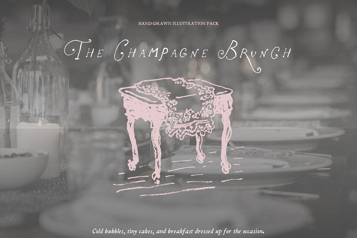 Brunch Clipart, Champagne Doodle Art, a Food Illustration by The October Creative (Photo 6 of 13)