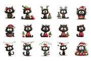 Whimsical Christmas Cats PNG, a Seasonal Illustration by Nicolle's Colorful Art (Thumbnail 2 of 6)