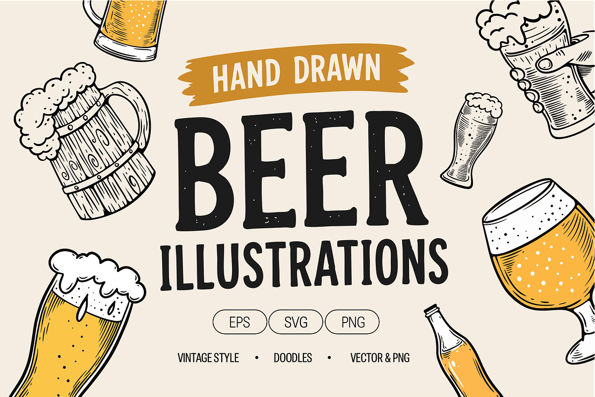Beer Doodles & Brewery Clipart, a Food Illustration by Oktyabr (Photo 1 of 6)