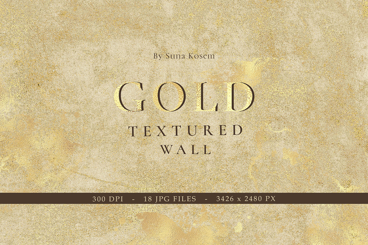 Gold Textured Wall Background, a Texture Graphic by Suna Kosem (Photo 1 of 7)