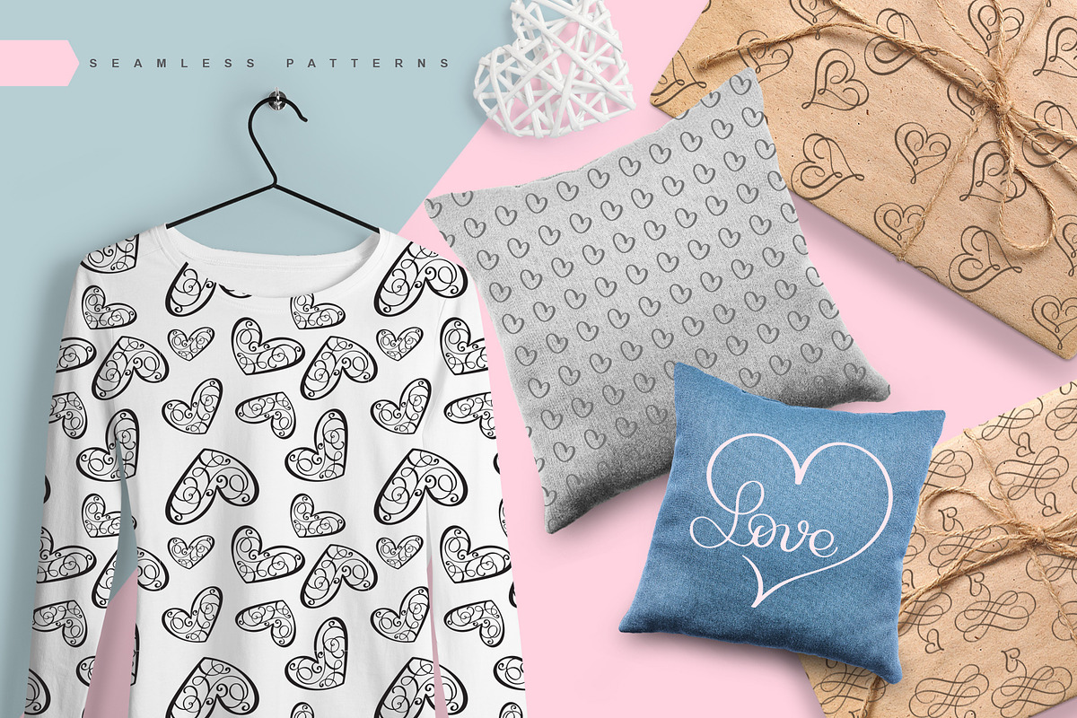 Lovingly Symbol Flourish Hearts Font preview 6
