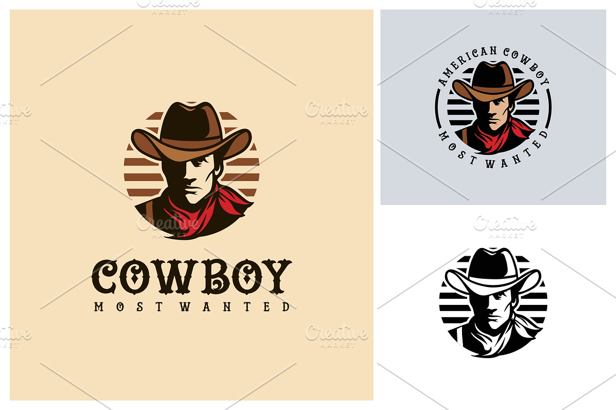 Cowboy vintage hand drawn logo, a Branding & Logo Template by jundio studio