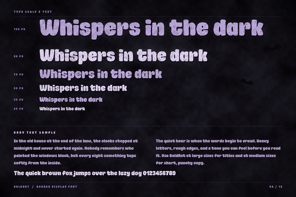Oblq BoldRot | Horror Display Font, a Sans Serif Font by Oblique Foundry (Photo 6 of 15)