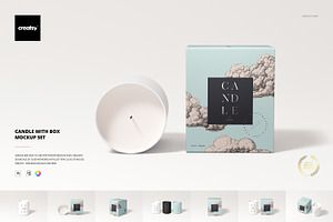 Candle with Box Mockup Set