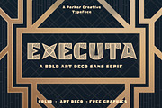 Executa - Bold Art Deco + Freebies, a Sans Serif Font by Parker Creative (Thumbnail 1 of 12)