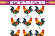 Rooster, acrylic painting, an Animal Illustration by Allween (Thumbnail 3 of 3)