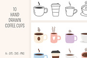 Hand Drawn Coffee Cups, a Graphic by PixMarket (Thumbnail 1 of 3)