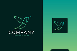 hummingbird tech modern minimal logo