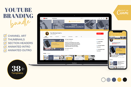 YOUTUBE BRANDING TEMPLATES - COACHES, a Social Media Template by Jennifer Magri Templates