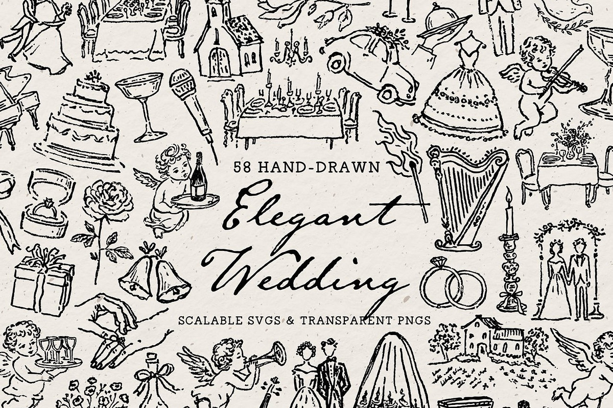 Wedding Clipart Mega Bundle Set, an Object Illustration by The October Creative (Photo 2 of 13)
