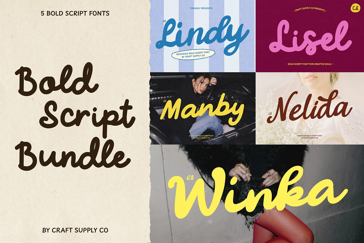 Nostalgic Bold Script Bundle, a Script Font by Craft Supply Co. (Photo 1 of 13)