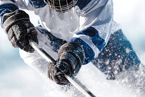 Hockey player in full gear shooting, a Sports & Recreation Photo by MistyDay