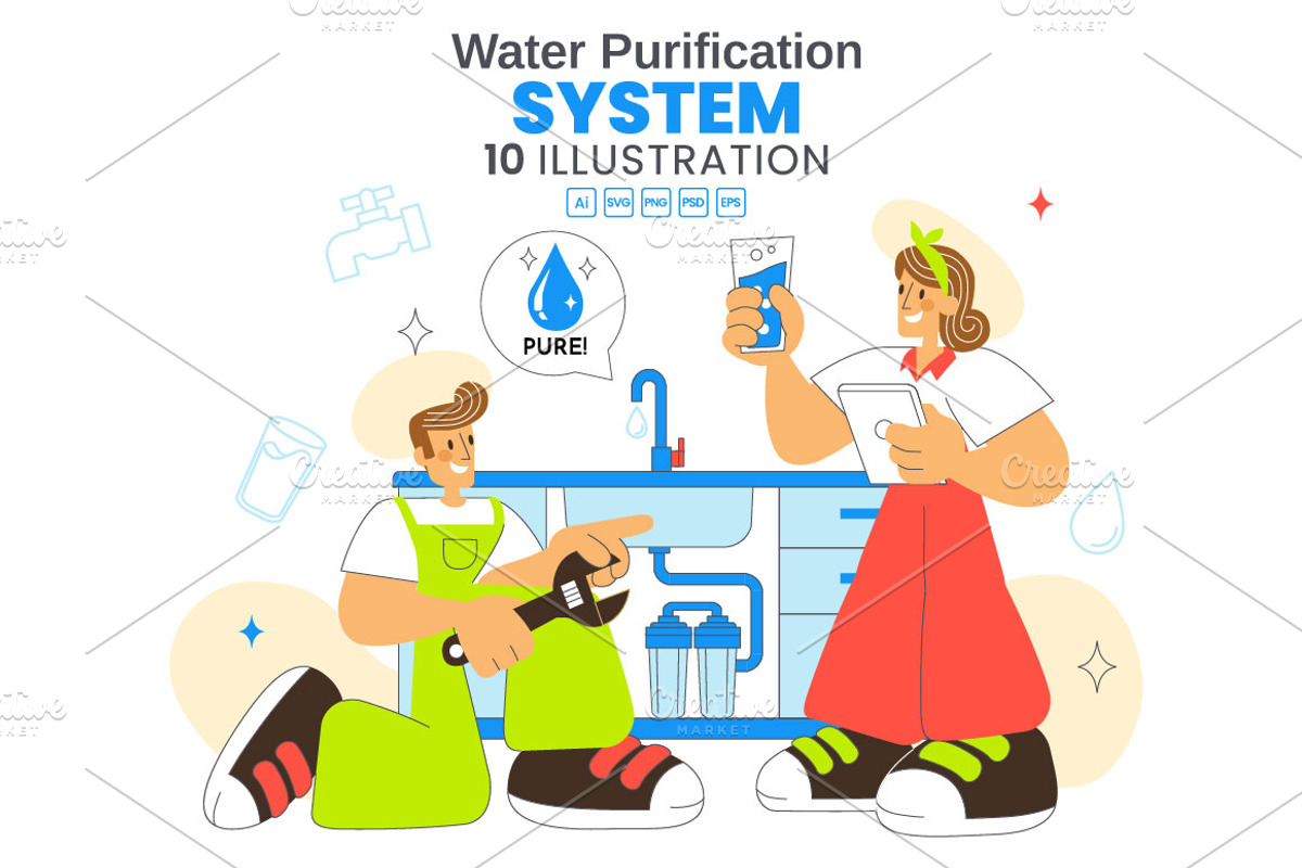 10 Water Purification System, an Object Illustration by denayunebgt (Photo 1 of 4)