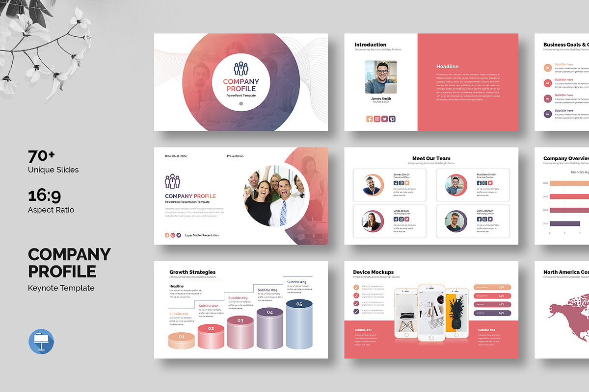 Company Profile Keynote Template, a Presentation Template by White Graphic (Photo 1 of 9)