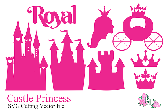 SVG Vector Die Cut Castle Princess preview 2