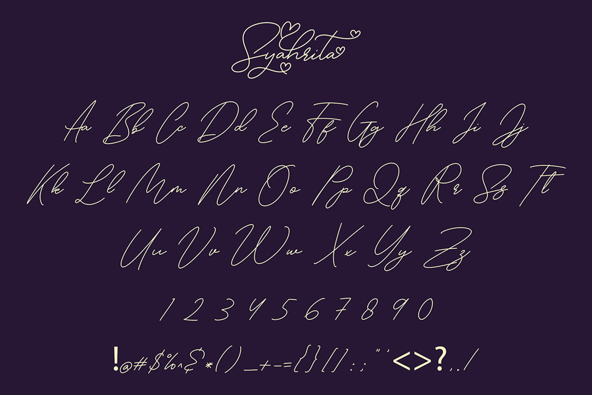 Syahrita Beautiful Romantic Font preview 4