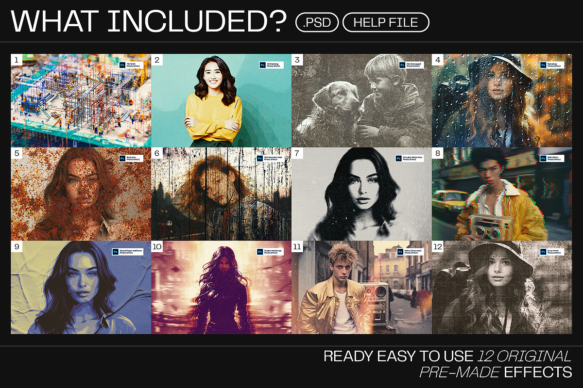 12 Photo Effect Templates, a Layer Style Add-On by iDoodle Studio (Photo 2 of 6)