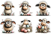 Whimsical Easter Sheep Clipart, an Illustration by Sublimation Artist (Thumbnail 5 of 7)