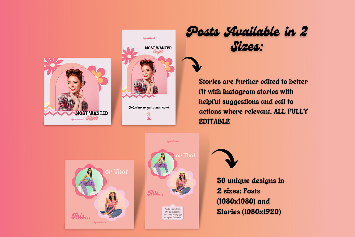 Bright Retro Style Social Media Kit, a Social Media Template by Faytemplates (Photo 8 of 9)