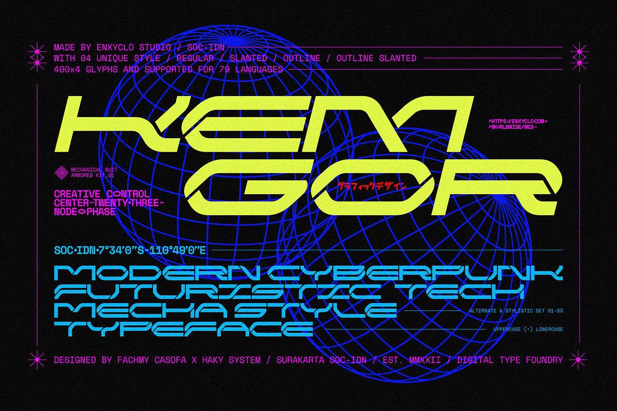 NCL KEMGOR - Cyberpunk Font, a Sans Serif Font by Enxyclo Studio (Photo 1 of 11)