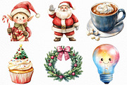Cute Christmas Watercolor Clipart, an Illustration by Craft Nest (Thumbnail 4 of 6)