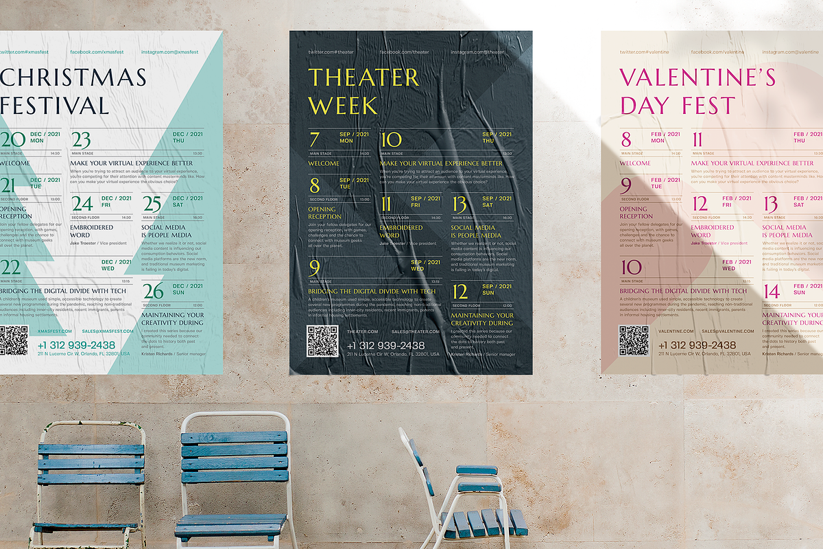 Holiday Event Schedule Poster, a Flyer Template by EDT.Graphics