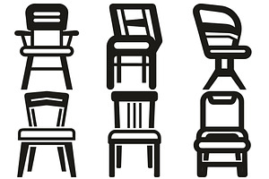 Chair Silhouettes Graphics, an Object Graphic by Billah Hub