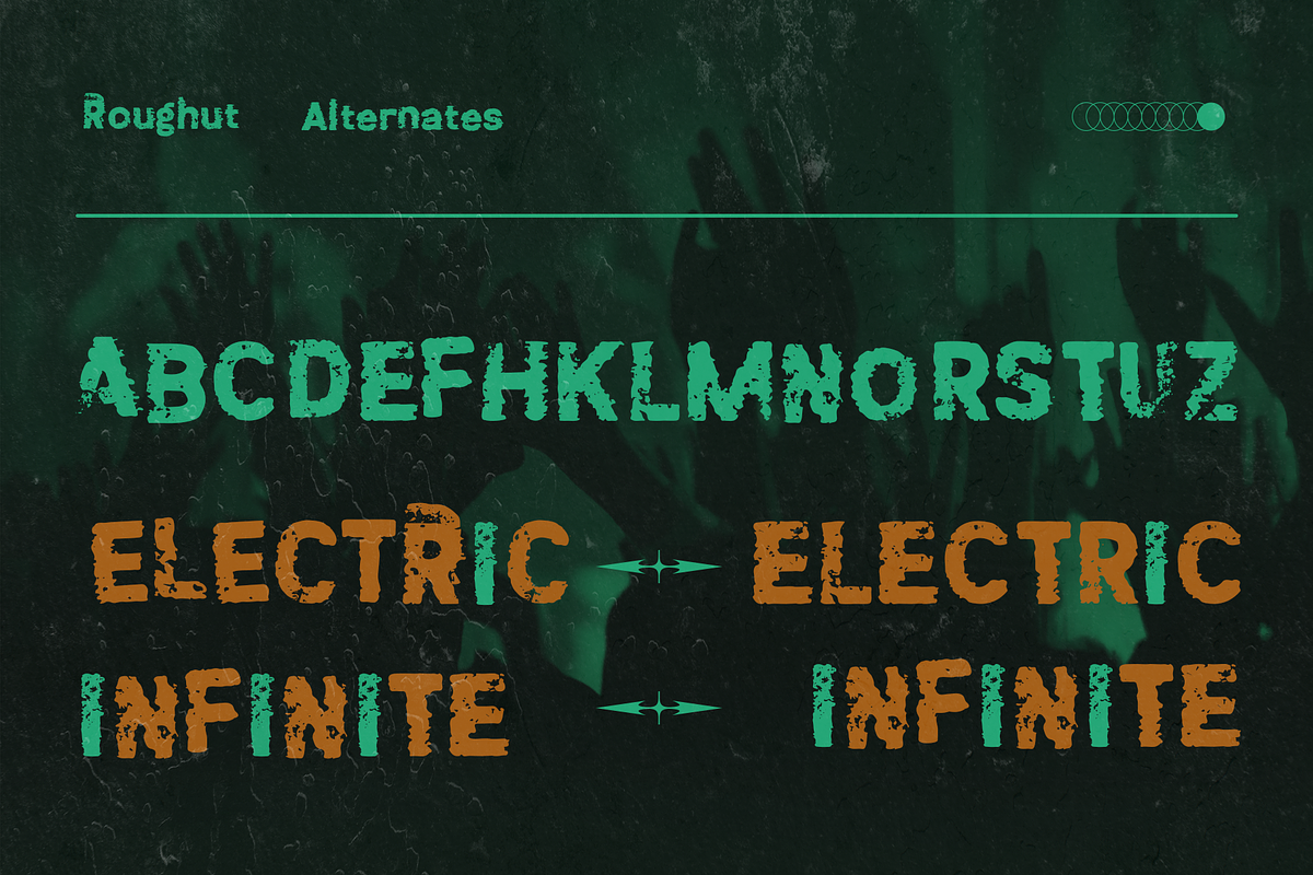 Roughut - A Distressed Display Font, a Sans Serif Font by Drizy (Photo 5 of 10)