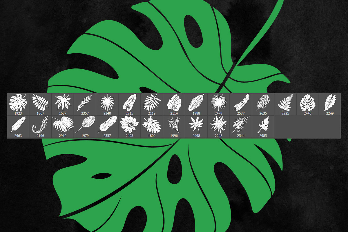 Tropical Leaves Photoshop Brushes, a Brush Add-On by ArtistMef (Photo 2 of 4)
