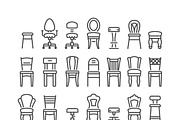 Set line icons of chair, an Outline Icon by motorama (Thumbnail 1 of 2)