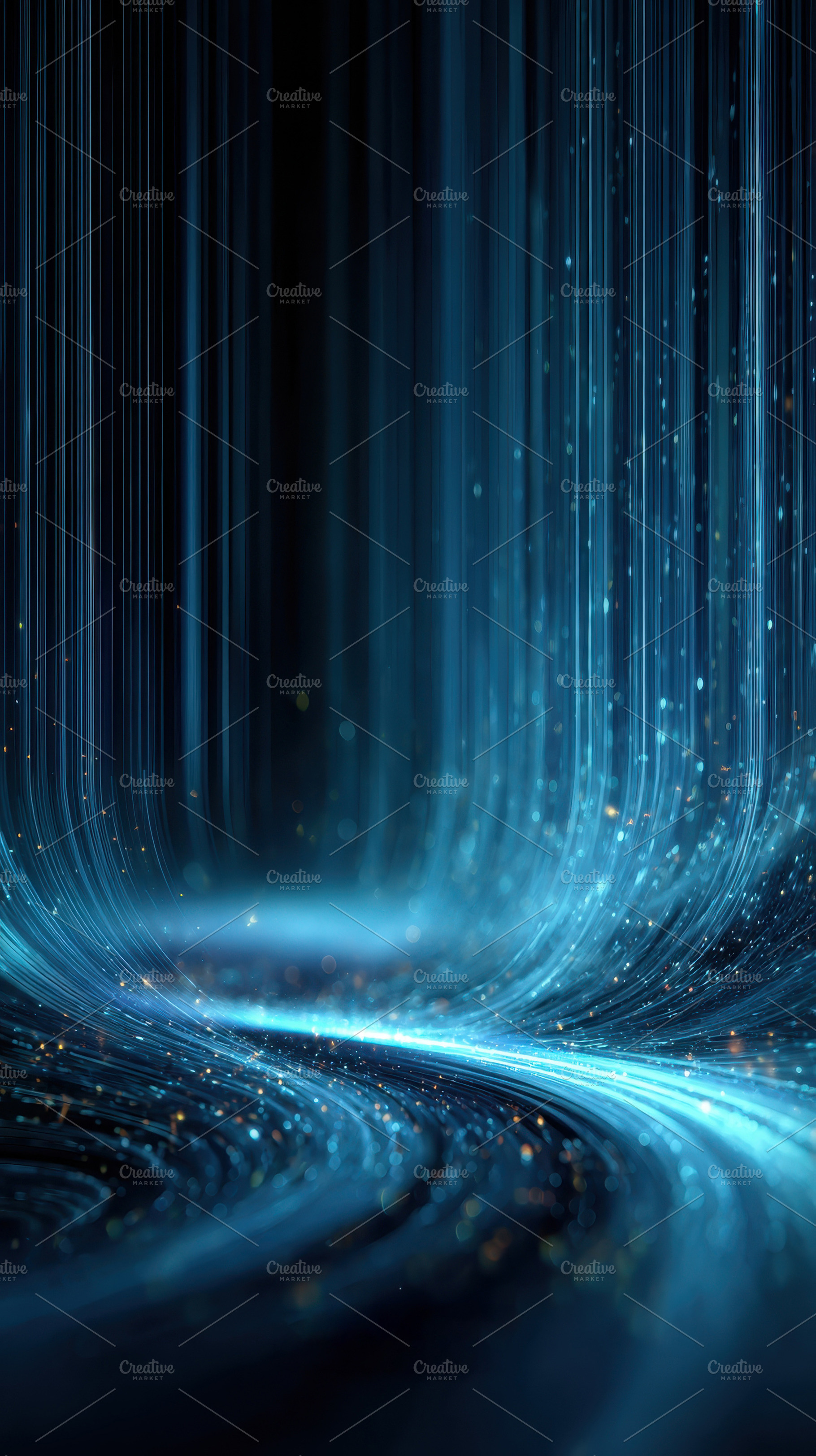 Abstract blue light streaks digital, a Photo by Pixeness Studio