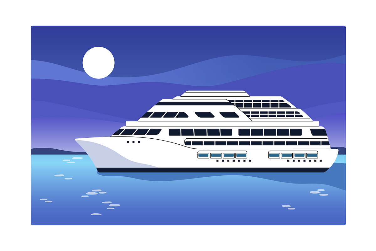 Cruise liner. Voyage, sea travel, a Transportation Illustration by PaperTrident (Photo 5 of 5)