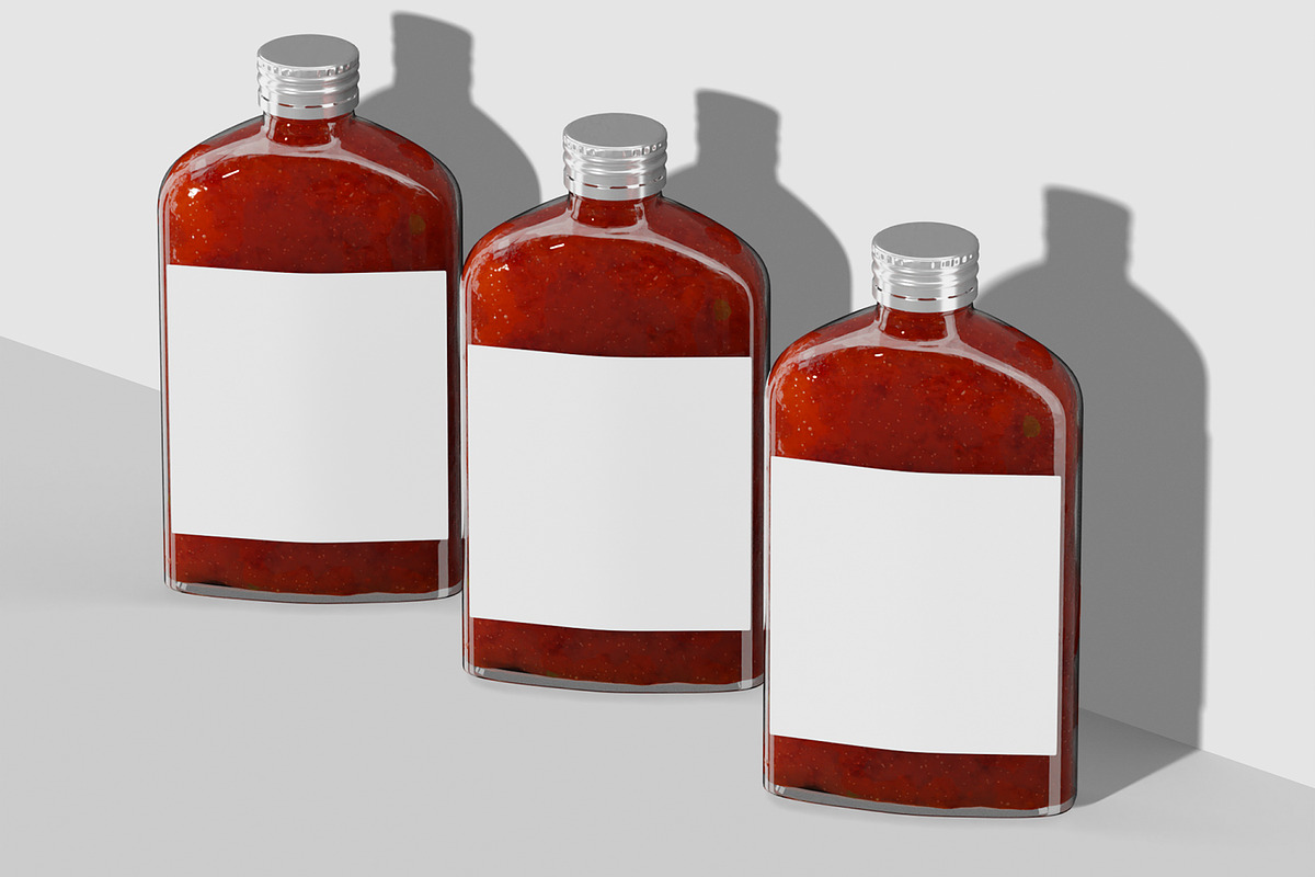 Glass Sauce Bottle Mockup, a Packaging Mockup by Unerispace (Photo 3 of 5)