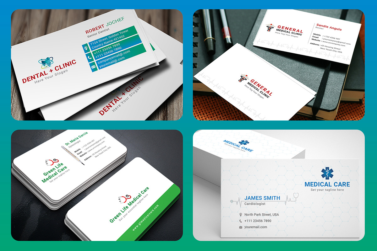 Medical Business Cards Bundle, a Business Card Template by graphicsunday (Photo 4 of 6)
