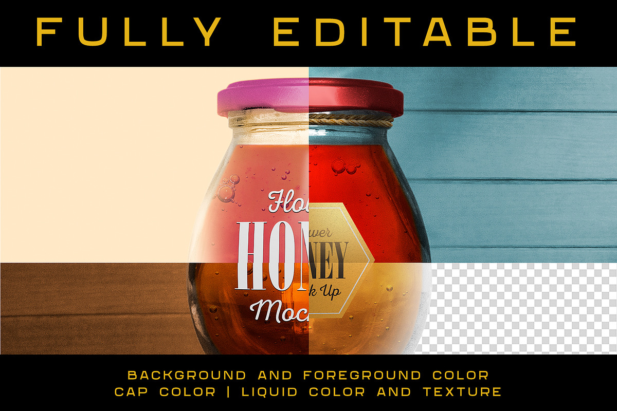 Glass Jar for Honey | Sauce | Jam, a Product Mockup by Level up (Photo 2 of 2)